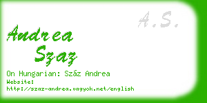 andrea szaz business card