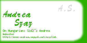 andrea szaz business card